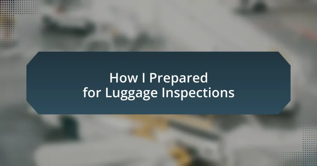 How I Prepared for Luggage Inspections