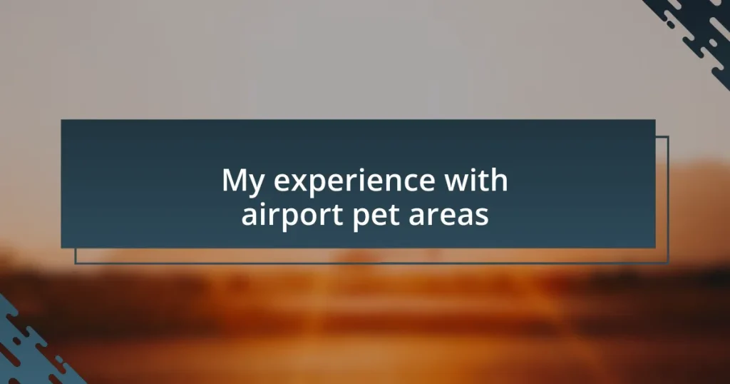 My experience with airport pet areas