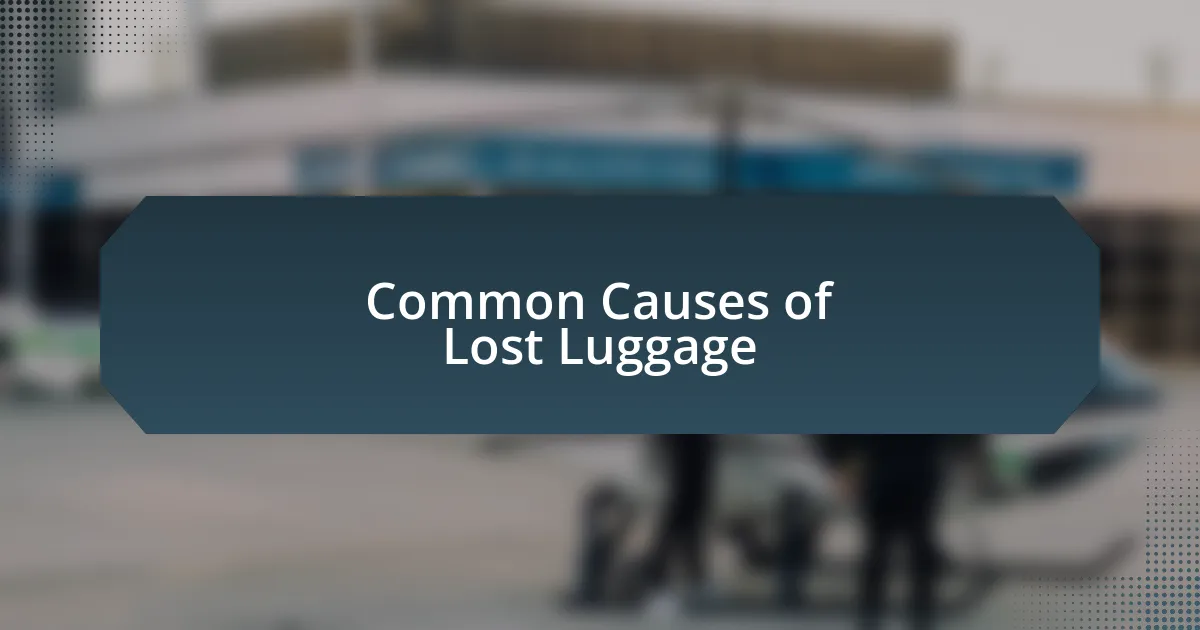 Common Causes of Lost Luggage