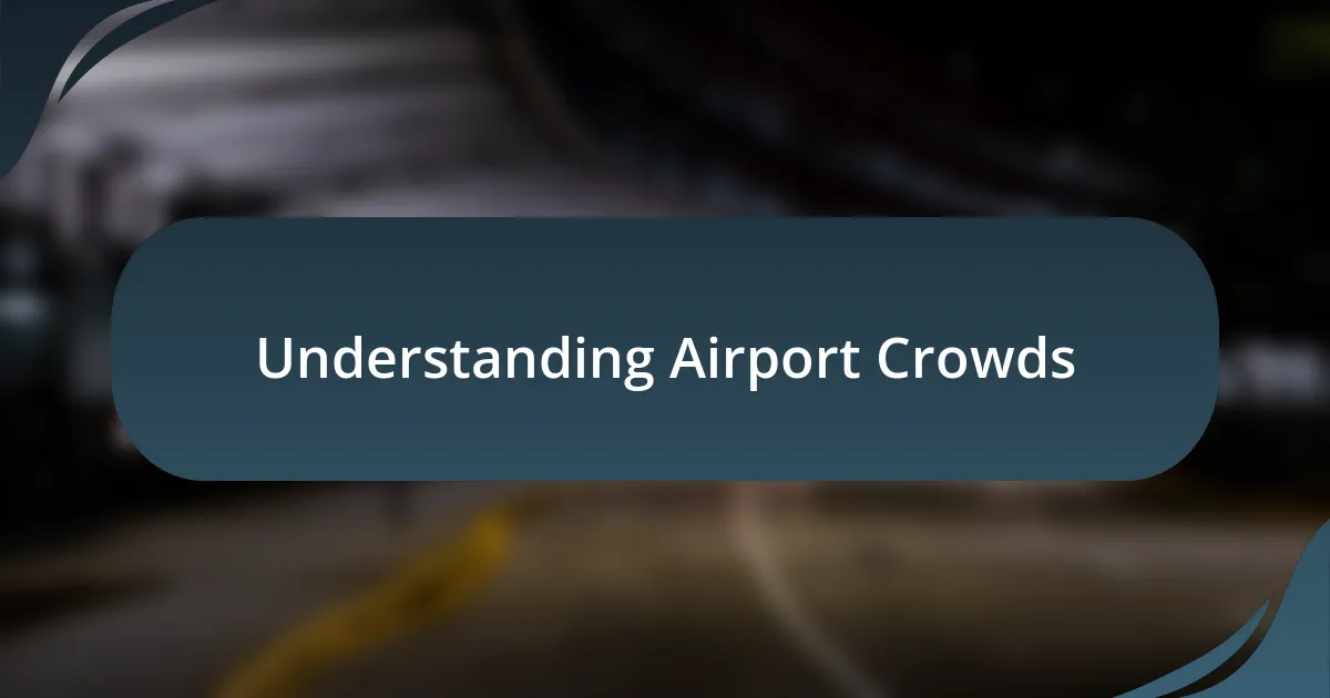 Understanding Airport Crowds