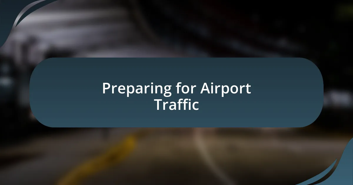 Preparing for Airport Traffic