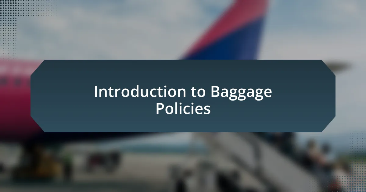 Introduction to Baggage Policies