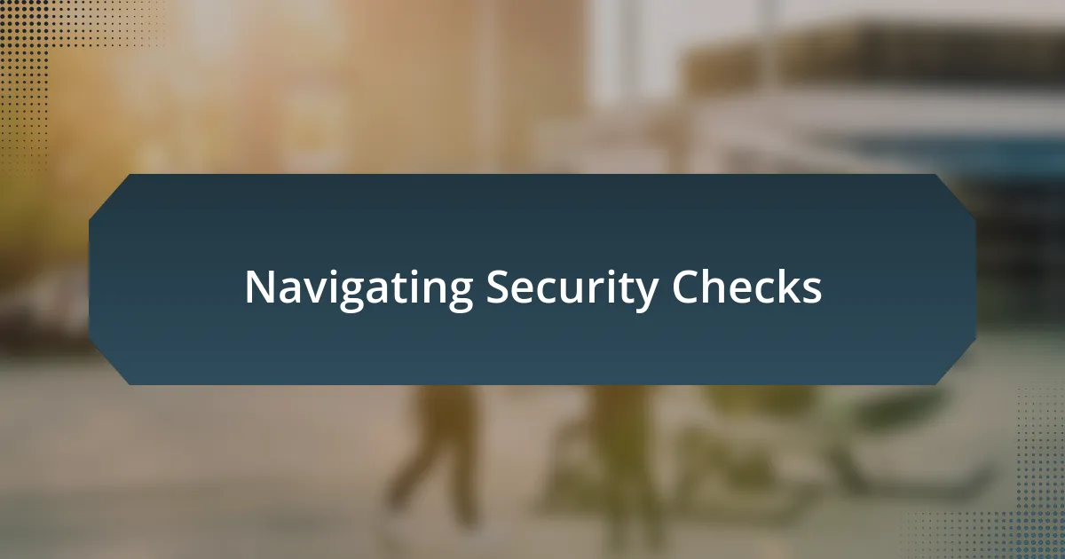 Navigating Security Checks