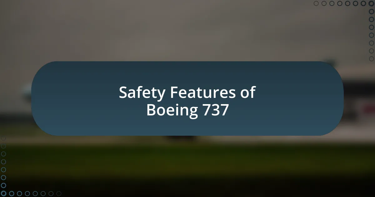 Safety Features of Boeing 737