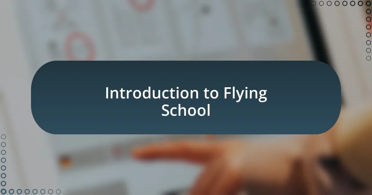 Introduction to Flying School