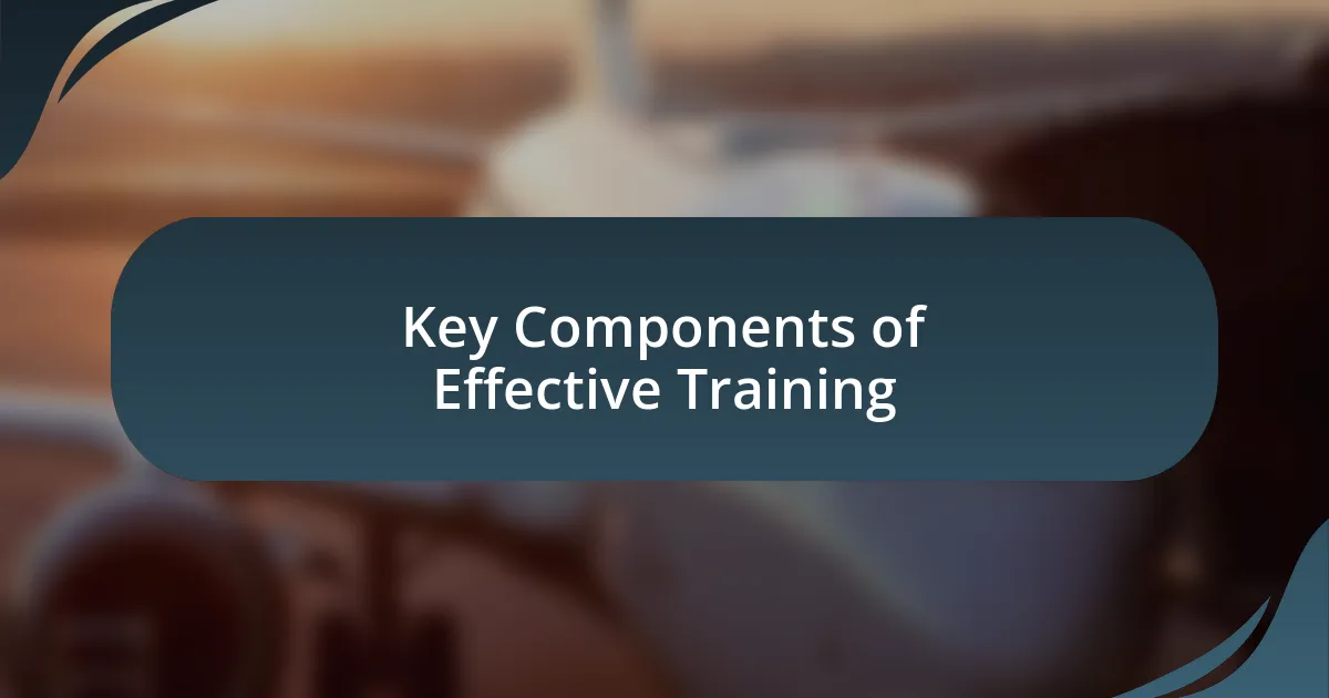 Key Components of Effective Training