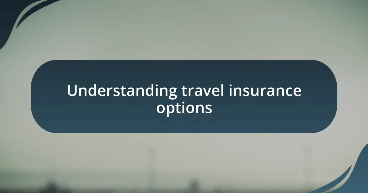 Understanding travel insurance options