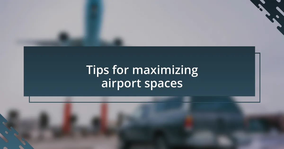 Tips for maximizing airport spaces