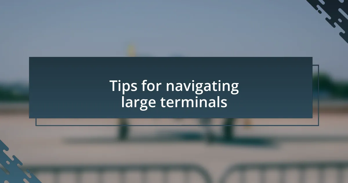 Tips for navigating large terminals