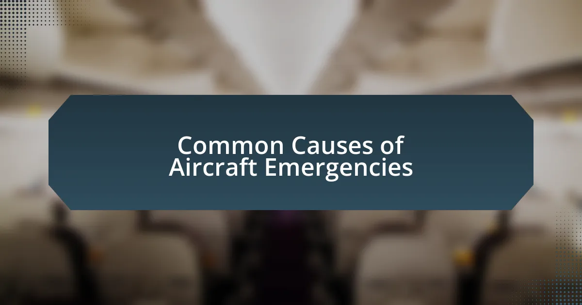 Common Causes of Aircraft Emergencies