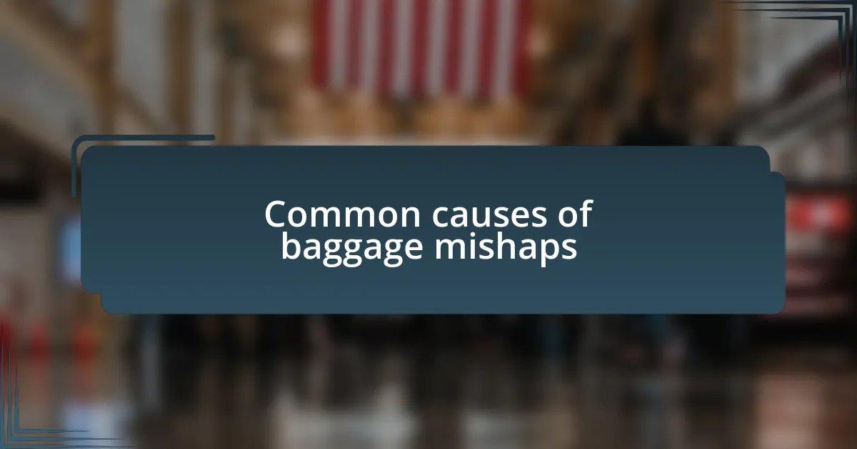 Common causes of baggage mishaps