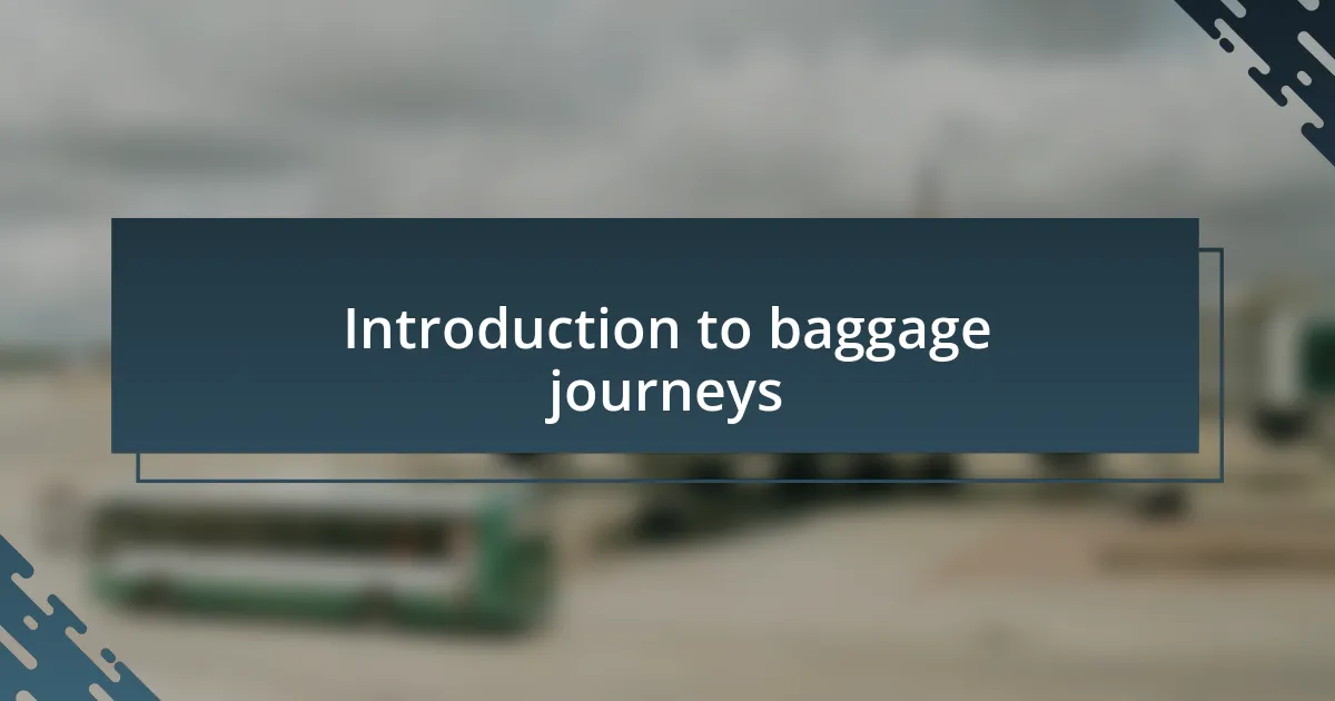 Introduction to baggage journeys