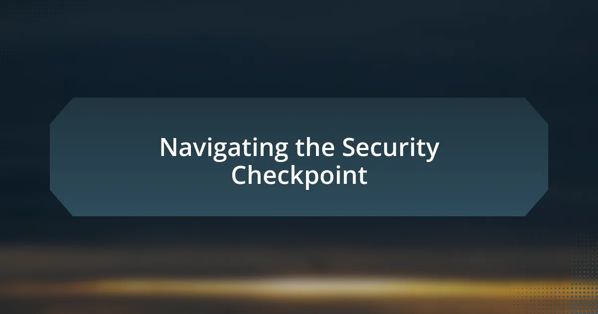 Navigating the Security Checkpoint